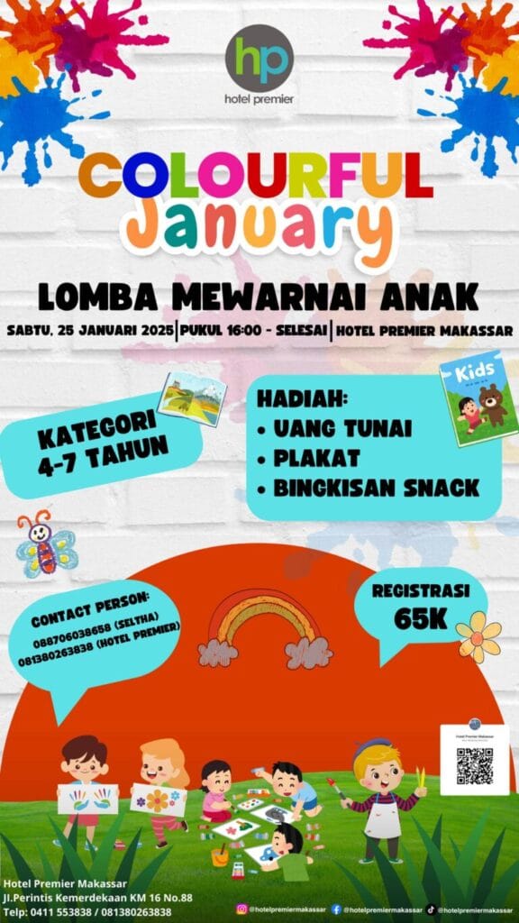 Hotel Premier Makassar Gelar Lomba Mewarnai Anak “Colourful January”