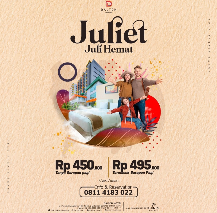 Cek Promo Kamar Spesial Bulan Juli Hotel Dalton Makassar