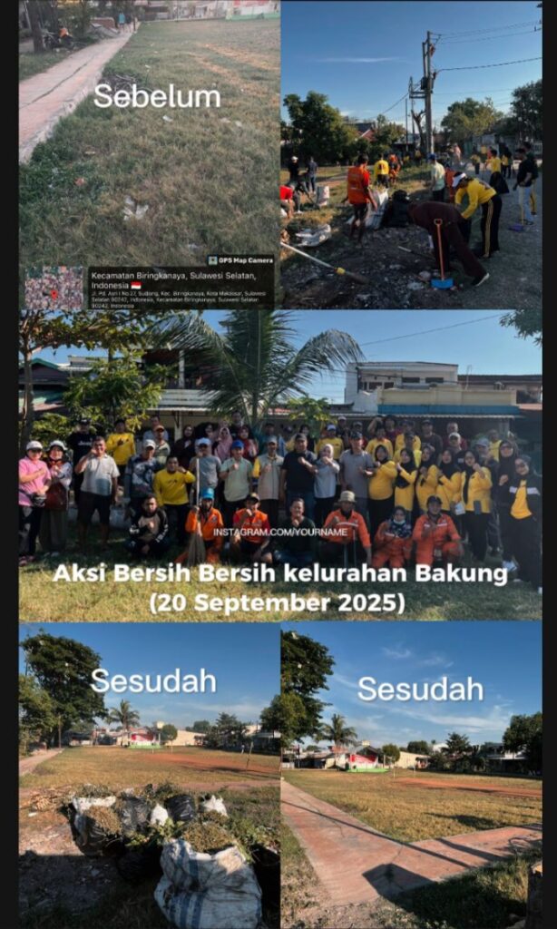 KERJA BAKTI MASSAL WORLD CLEANUP DAY DI KELURAHAN BAKUNG
