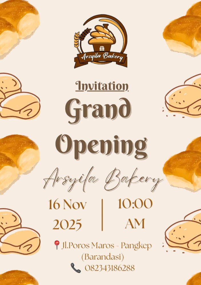Besok Dibuka! Arsyila Bakery Ajak Masyarakat Menikmati Sajian Roti Segar Pertama di Grand Opening