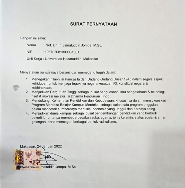 Ramai Isu Pakta Integritas, Unhas Sebut Dokumen Yang Beredar Palsu