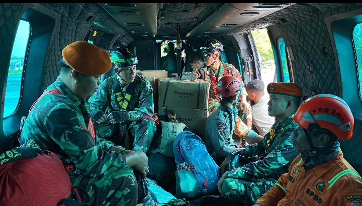 TRC BPBD Kota Makassar Kembali Diterjunkan Bersama Tim SAR Gabungan Gunakan Helikopter TNI AU