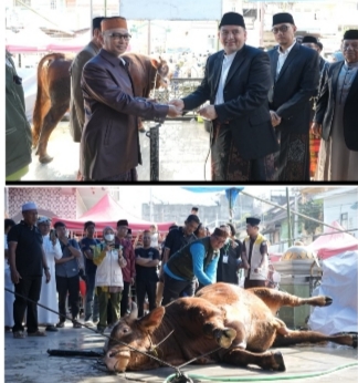 Saksikan Penyembelihan Sapi Kurban dari Presiden, Munafri dan Ketua TP PKK Ucapkan Terima Kasih ke Prabowo