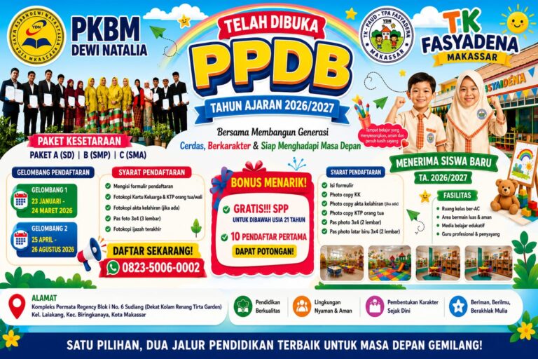 PKBM Dewi Natalia Buka Pendaftaran Paket A, B, dan C Tahun Ajaran 2026