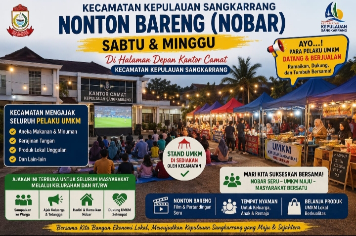 Camat Andi Asdhar Ajak Warga Kepulauan Sangkarrang Ramaikan Nobar dan Dukung UMKM Lokal