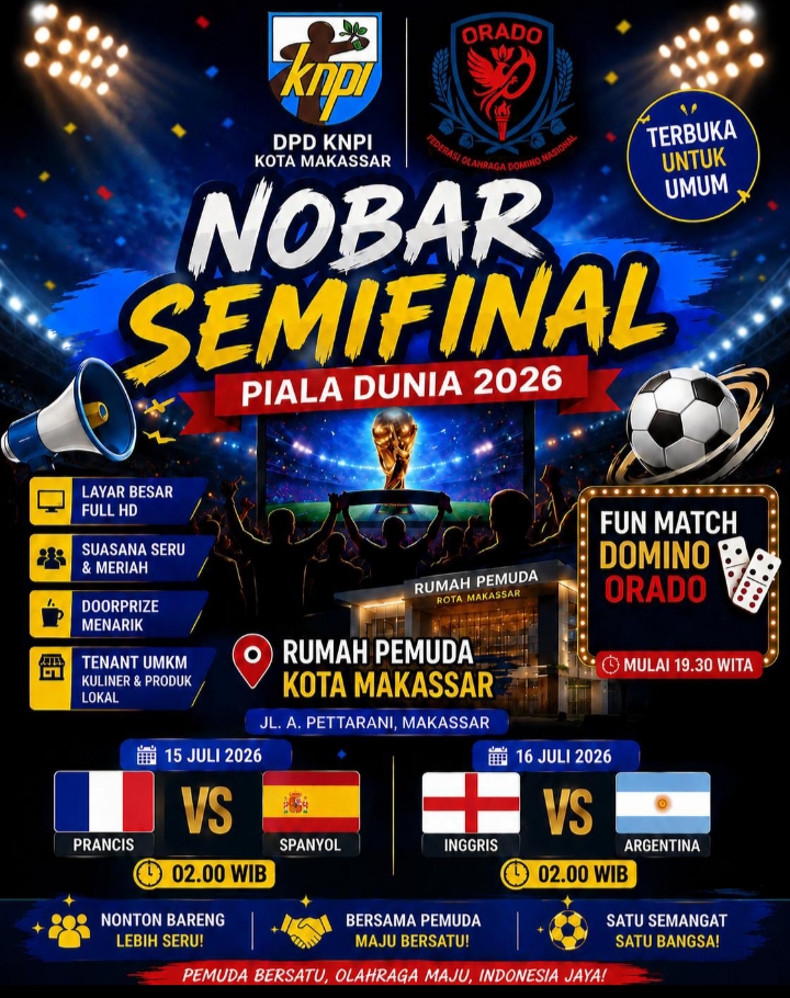 Moment 4 tahun Sekali, DPD KNPI Kota Makassar Gelar Nobar Melibatkan Elemen Masyarakat dan UMKM