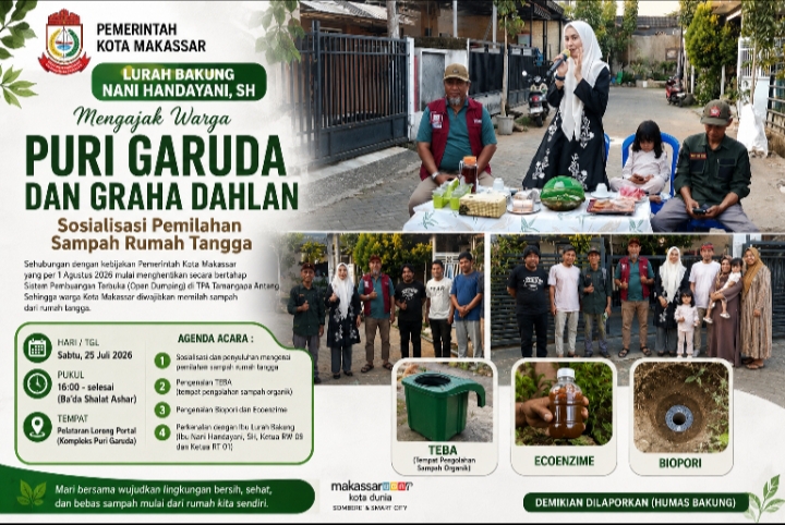 Lurah Bakung Sosialisasikan Pemilahan Sampah Rumah Tangga kepada Warga Puri Garuda dan Graha Dahlan