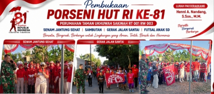 Lurah Paccerakkang Resmi Buka Porseni HUT ke-81 RI di Perumahan Taman Ukhuwah Sakinah