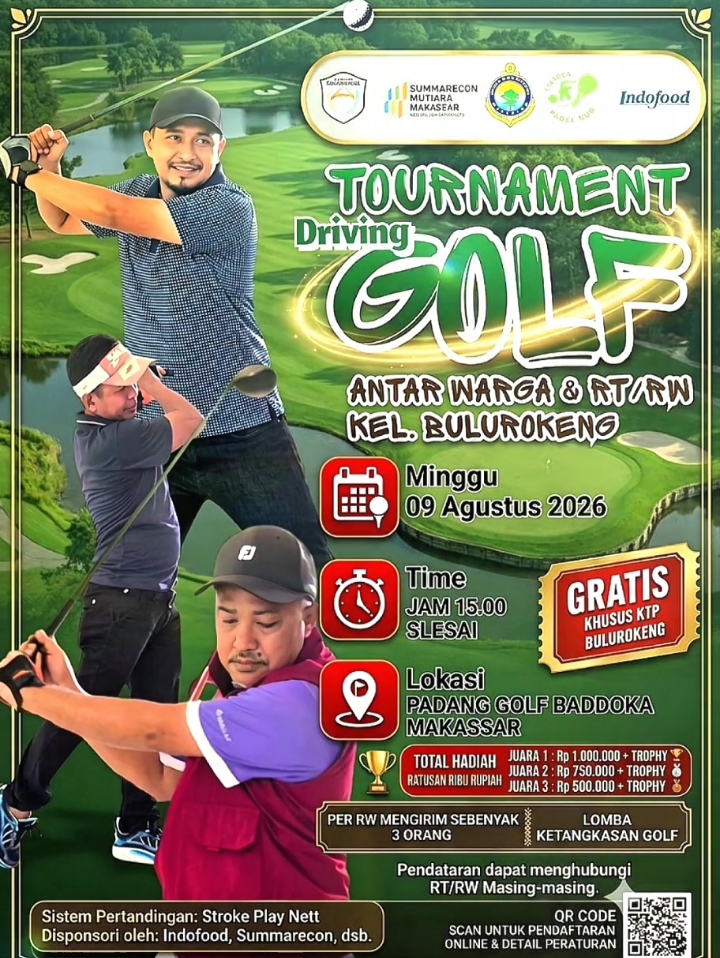 Semarak HUT ke-81 RI, Warga dan RT/RW Bulurokeng Ikuti Tournament Driving Golf