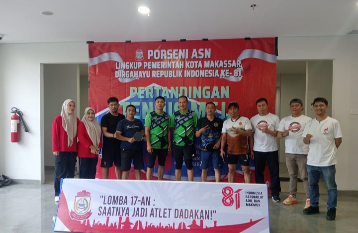 Pasangan Biringkanaya Raih Juara 2 Tenis Meja Porseni ASN Pemkot Makassar