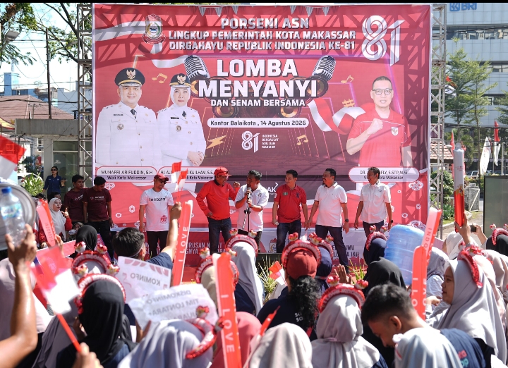 Mahyuddin Ikut Meriahkan Porseni ASN Pemkot Makassar, Tampil Bernyanyi Berkelompok