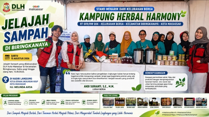 Jelajah Sampah Biringkanaya Hadirkan Kampung Herbal Harmony Kelurahan Berua