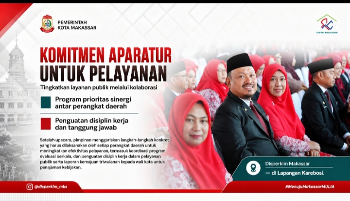 Kepala Dinas Perumahan dan Kawasan Permukiman Kota Makassar Hadiri Upacara HUT RI ke-81 di Lapangan Karebosi
