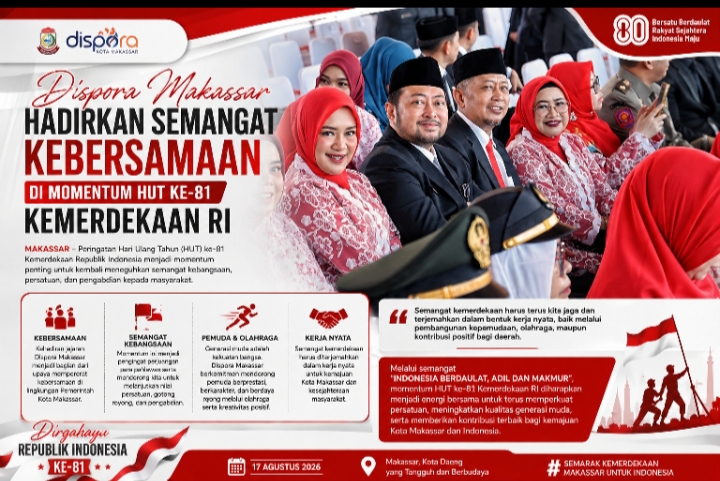 Kadispora Makassar Hadir dalam Semangat Kebersamaan HUT ke-81 Kemerdekaan RI