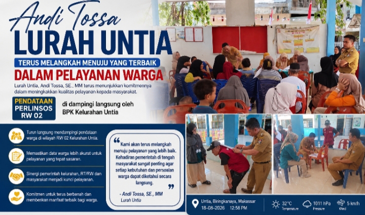 Lurah Untia Andi Tossa Terus Melangkah, Perkuat Pelayanan dan Pendataan Warga