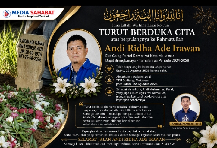 Eks Caleg Demokrat Dapil Biringkanaya-Tamalanrea Andi Ridha Ade Irawan Berpulang
