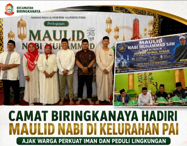 Camat Biringkanaya Hadiri Maulid Nabi di Kelurahan Pai, Ajak Warga Perkuat Iman dan Peduli Lingkungan