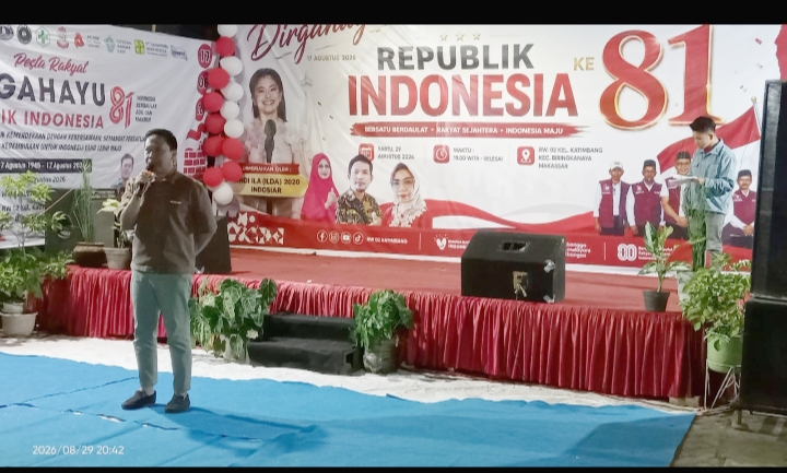 Camat Biringkanaya Hadiri Malam Rangkaian HUT Kemerdekaan RI ke-81 di Kelurahan Katimbang Rw 2 dan Rw 6