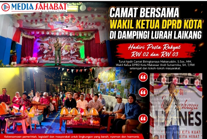 Camat Biringkanaya Bersama Wakil Ketua DPRD Makassar Hadiri Pesta Rakyat RW 02 dan RW 03 Laikang