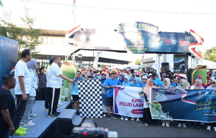 Minggu Pagi, Appi Lepas Ribuan Peserta PPNI Fun Run dan Jalan Sehat Gerakan Koperasi di Makassar