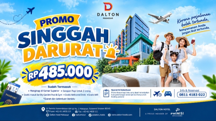 Hadapi Jadwal Penerbangan yang Tertunda, Dalton Hotel Makassar Rilis Promo “Singgah Darurat” Hanya Rp485.000