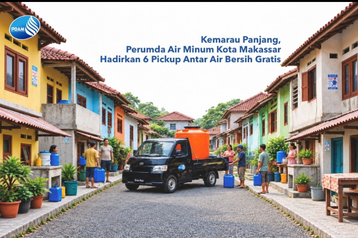 PDAM Makassar Siapkan 6 Mobil Pickup Antar Air ke Lorong yang Tak Terjangkau Mobil Tangki